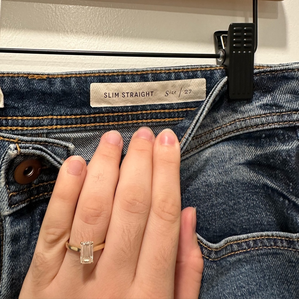 Pilcro High-Rise Embroidered Slim Straight Jeans, Denim Medium Blue - Picture 11 of 16